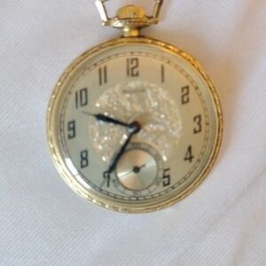 Bulova Gold Pocket Watch with Black Numerals